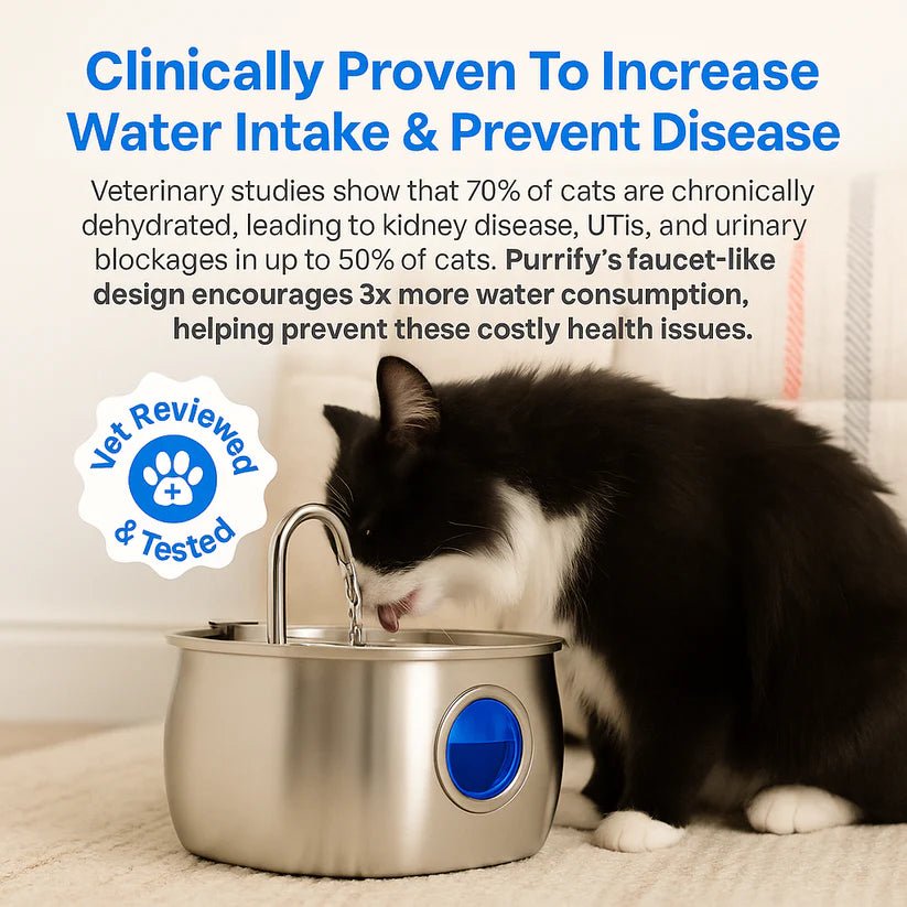 Purrify Stainless Steel Water Fountain - Purrify