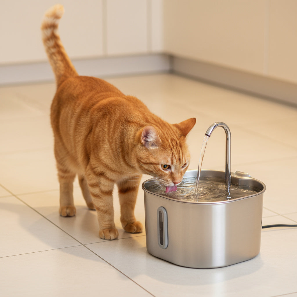 Purrify Stainless Steel Water Fountain