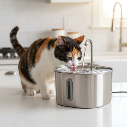 Purrify Stainless Steel Water Fountain