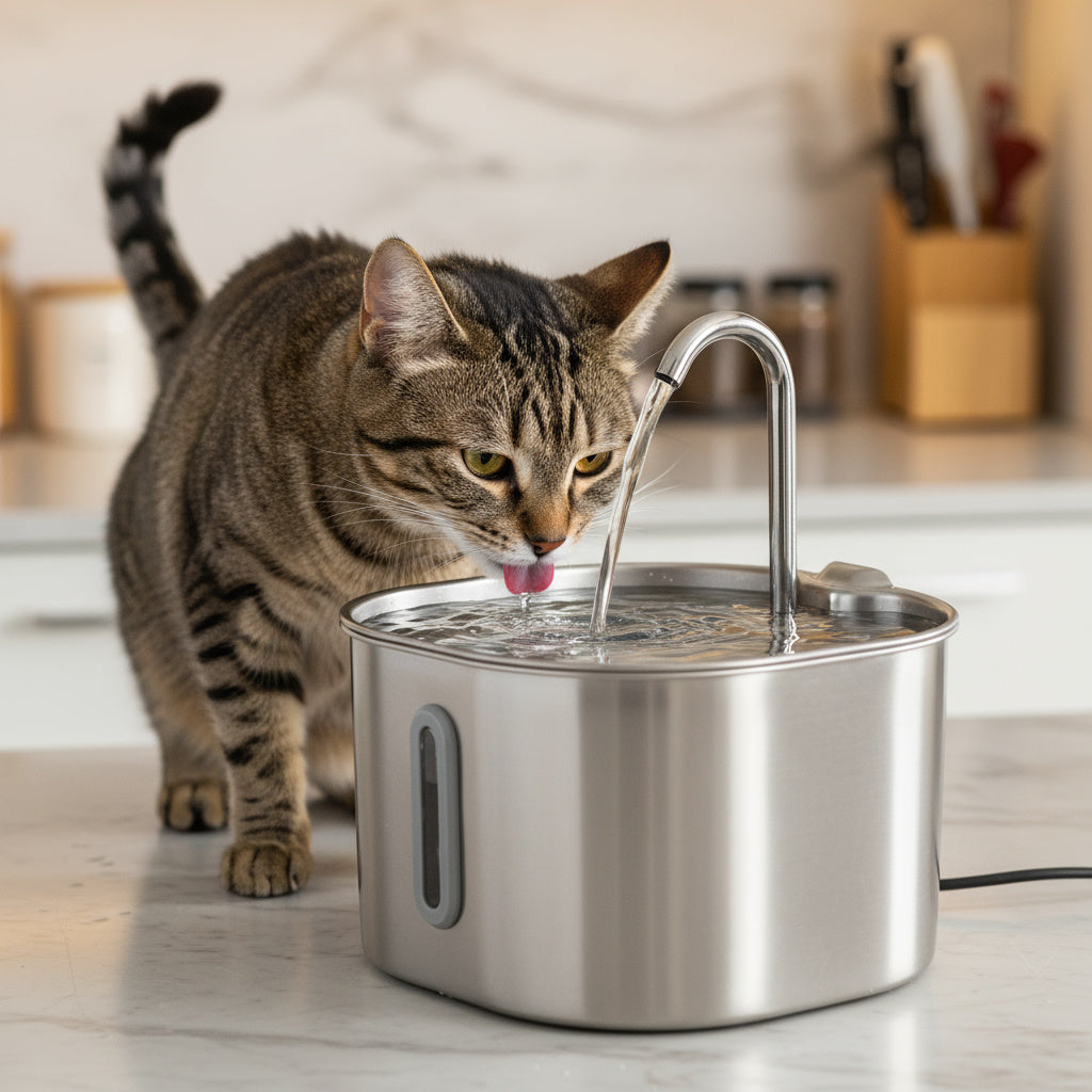 Purrify Stainless Steel Water Fountain