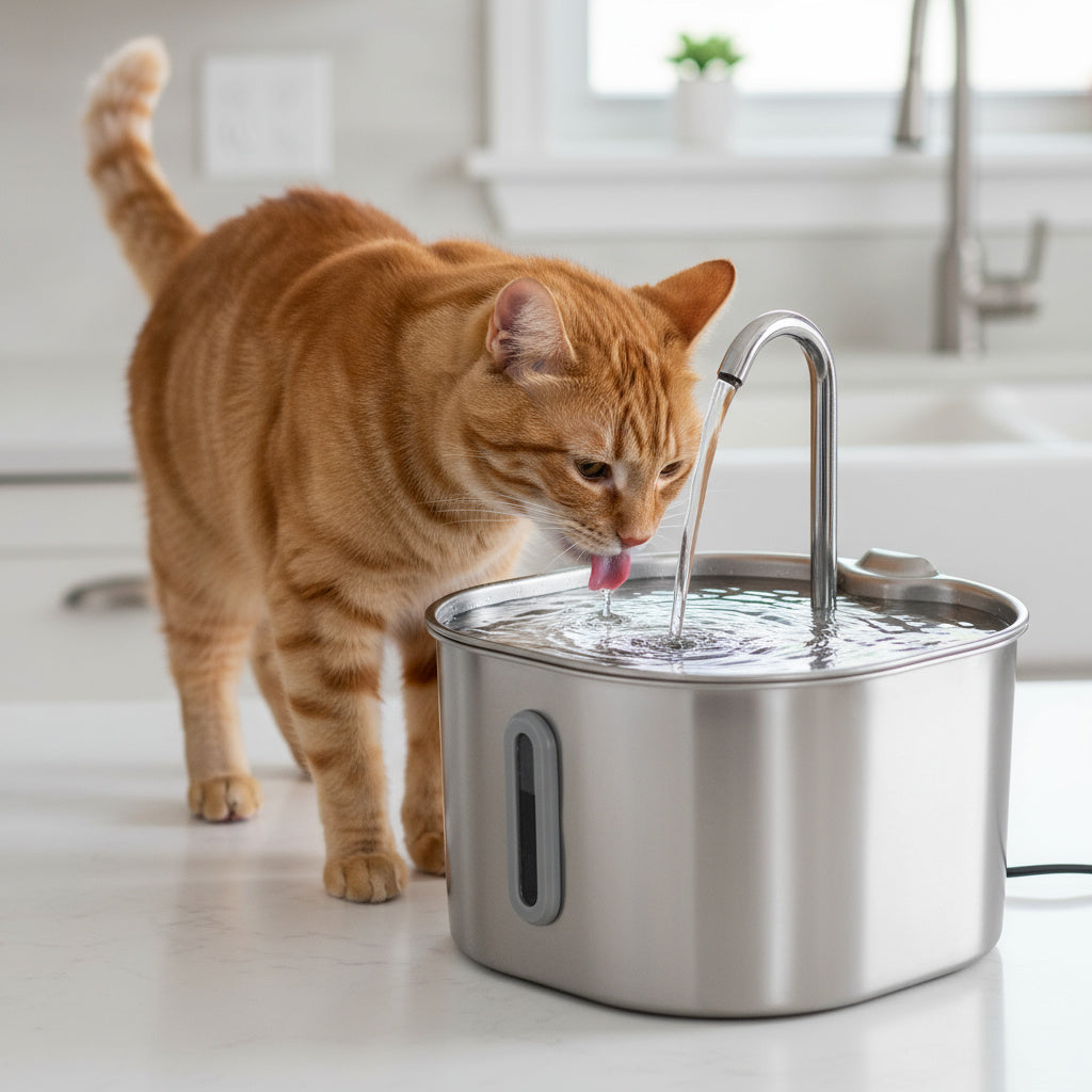 Purrify Stainless Steel Water Fountain