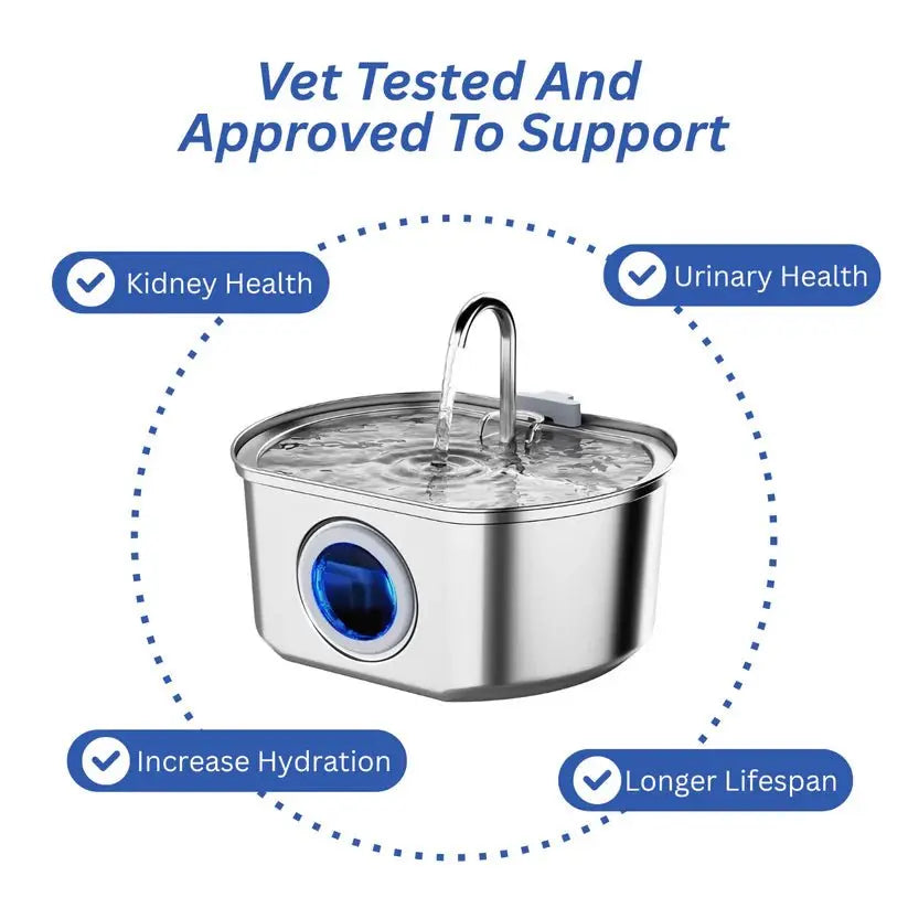 Purrify Stainless Steel Water Fountain - Purrify